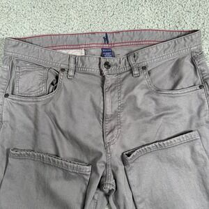 Johnnie-O Pants Mens 36x34 Gray Casual Chinos Cotton Blend Preppy 5 pocket